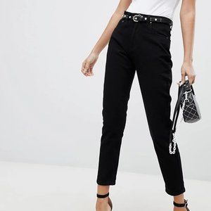 Straight Leg Black Mom Jeans